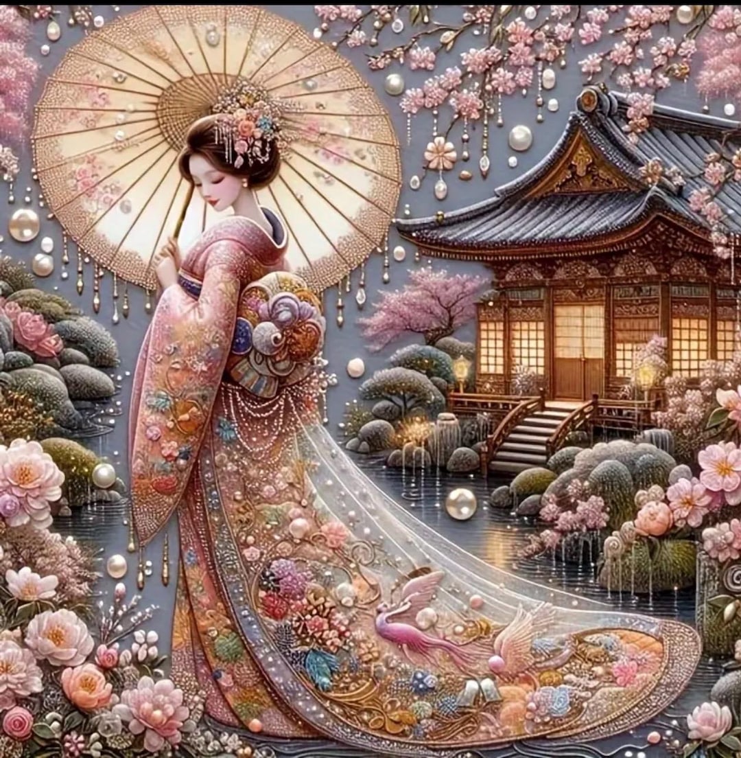 Japanese Geisha 5D DIY Diamond Art Painting Kits Full Canvas Rhinestone ...
