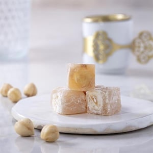 Handcrafted Double Roasted Hazelnut Turkish Delight Lokum Top Quality Turkish Delight Flavours Vegan  Perfect Gift for Special Occasions