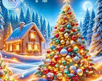 Winter Christmas Tree 5D DIY Diamond Art Painting Kits Full Canvas Rhinestone Embroidery Christmas Crystal Art Kit Craft by Numbers