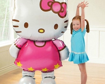 Hello Kitty Foil Balloon 116X65cm For Kids Birthday Party Baby Shower Decoration Celebration Aluminum Foil Balloons Cartoon