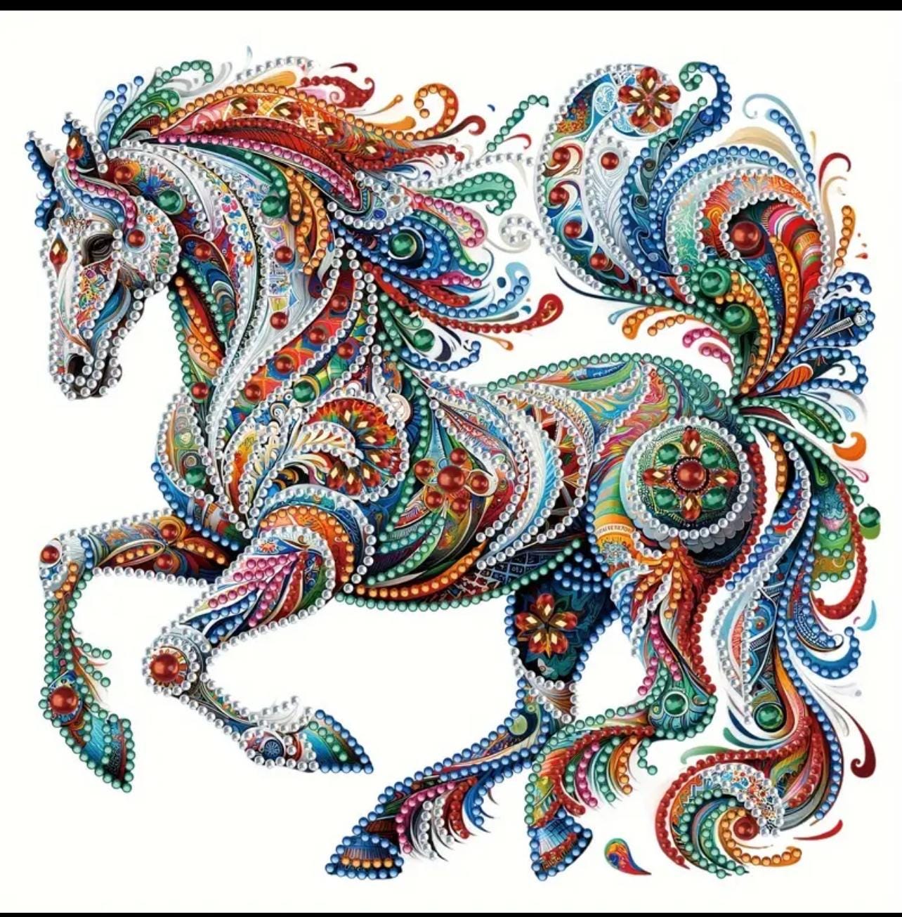 Multicoloured Horse 5D DIY Diamond Art Painting Kits Full Canvas ...