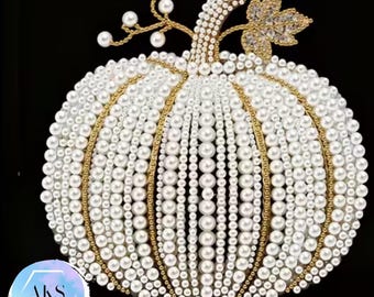 Pearl Diamond Painting Pumpkin 5D DIY Crystal Art Diamond Art Painting Kits Full Canvas Rhinestone Embroidery Kit by Numbers