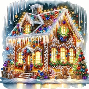 Peperkoekhuisje 5D DIY Diamant Schilderen Kits Volledige Canvas Strass Borduurwerk Kerst Crystal Art Kit Craft by Numbers Kerst