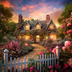 Zestawy do malowania diamentami Vintage House Garden DIY, pełne płótno, kwadratowe kryształki, haft kryształowy, zestaw do malowania numerami, rzemiosło, miłość, ogród