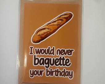 Witzige Baguette-Geburtstagskarte | Wortspiel-Grußkarte | Personalisierte Nachricht