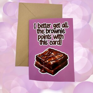 Funny Brownie Birthday Card | Anniversary Card | Valentines Card | Appreciation Card | Food pun | Greeting Card | Cute Card | Card For Her