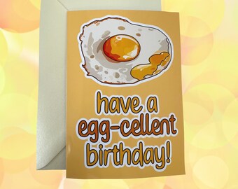 Funny Egg Birthday Card | Food Pun Greeting Card