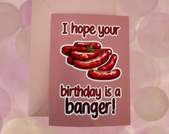 Funny Sausage Birthday Card | Food Pun Greeting Card