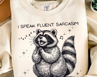 Sarcastic Raccoon PNG, Fluent Sarcasm, Funny Animal (Digital Download)