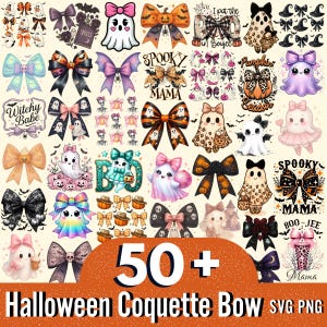 50+Halloween Coquette Bow Png, Spooky Bow Png, Ghost Bow Png, Pumpkin Bow Png, Cute Halloween Bow Png, Halloween Sublimation, Cute Ghost Png