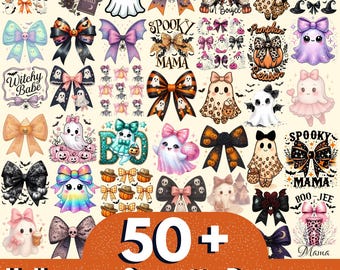 50+Halloween Coquette Bow Png, Spooky Bow Png, Ghost Bow Png, Pumpkin Bow Png, Cute Halloween Bow Png, Halloween Sublimation, Cute Ghost Png