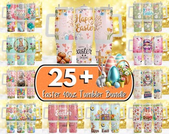 25 + Pasen 40oz quencher beker wrap, paashaas 40oz wrap, paasdag beker png, paassublimatie ontwerpen, paashaas wrap png