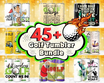 45 + Golf Tumbler Wrap Designs Bundle, Golf Life Tumbler PNG, Funny Golf Tumbler Eat Sleep Golf Lover, 20 oz Golf Sublimation Designs PNG