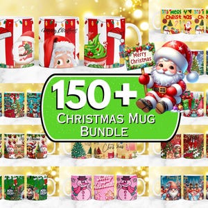 150+ Christmas Mug Wrap, Santa Claus Mug Wrap, Christmas Gnome Mug Wrap, 11oz & 15oz Xmas Mug, Winter Holiday Mug Wrap, Xmas Sublimation PNG