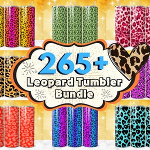 265 + Leopard Print Tumbler Wrap, 20 oz Leopard Sublimation Designs, Cheetah Tumbler Wrap, Glitter Leopard Tumbler PNG, Leopard Tumbler Wrap