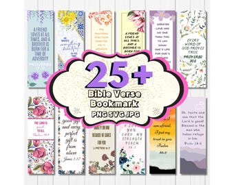 25 + Bible Verse Bookmark Designs, Floral Bookmark Design, Faith Bookmark, Printable Bookmark Sublimation, Christian Inspirational Bookmarks