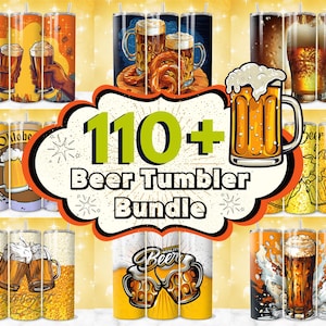 110 + Beer Tumbler Wrap Designs Bundle, Beer Lover Sublimation Designs, 20 oz Beer Tumbler Wrap,  Beer Tumbler PNG, Beer Life Wrap