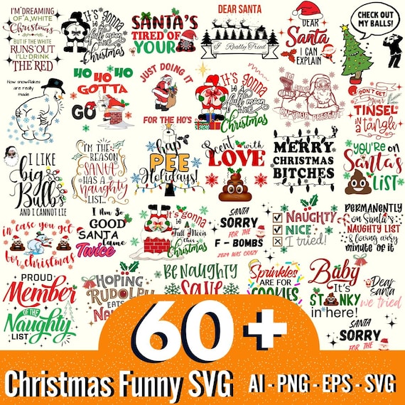 60 + Christmas Funny Svg Bundle, Christmas Sarcastic Svg, Sarcasm Christmas Svg, Funny Christmas Svg, Christmas Svg Design, Christmas Svg