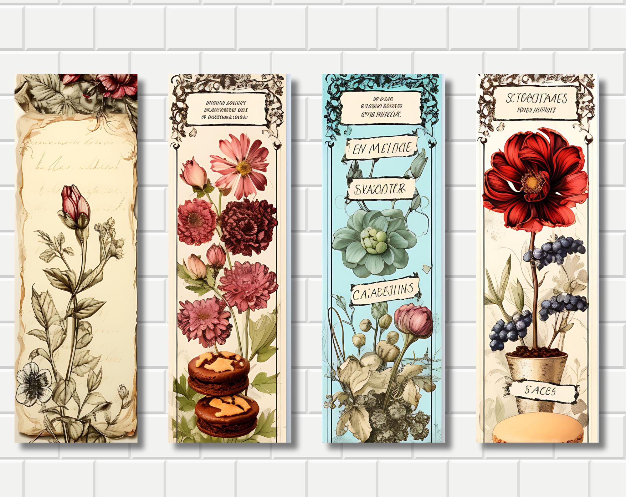 10 + Vintage Bookmark Design Bundle, Bookoholics Bookmark, Book Lover ...