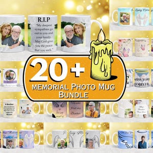 20 +  Memorial Mug Wrap Designs PNG, 11oz & 15oz Mug Designs, Dad Memorial Mug, Add Your Own Photo Mug, Mom Memorial Mug, Remembrance Gift