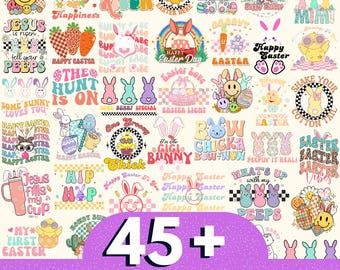 45+ Retro Easter Png Bundle, Easter Tshirt Png, Easter Sublimation, Easter Bunny Png, Easter Peeps Png, Trendy Easter Png, Easter Retro Png