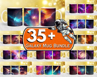 35 + Galaxy Mug Wrap, Space Mug Wrap, Astronaut Mug Wrap, Milky Way Mug Wrap, Stars Coffee Mug Wrap, 11oz & 15oz Galaxy Mug Sublimation PNG