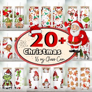 Peut inclure: Plus de 20 designs sur le th&egrave;me de No&euml;l pour des canettes en verre de 473 ml. Les designs pr&eacute;sentent divers personnages de No&euml;l, notamment le P&egrave;re No&euml;l, le Grinch, un bonhomme de neige, des rennes et des lutins. Certains designs pr&eacute;sentent des cannes en sucre, des biscuits de pain d'&eacute;pices et d'autres friandises de No&euml;l.