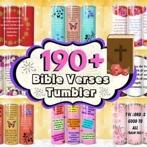 190 + Bible Verse Tumbler Wrap, 20oz Bible Verse Sublimation Designs, Faith Tumbler, Religious Tumbler, Christian Tumbler, Christian Quotes