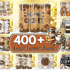 K&ouml;nnte beinhalten: Eine Sammlung von Kaffeebechern mit verschiedenen Designs, darunter Kaffeebohnen, Zitate und Blumenmuster. Das Bild zeigt ein Bundle von &uuml;ber 400 Bechern, ideal f&uuml;r Kaffeeliebhaber.