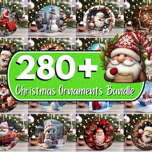 280 + Christmas Round Ornaments Designs, Christmas Ornaments Png, Christmas Ornament PNG Designs, Round Hanging PNG, Ornaments Sublimation