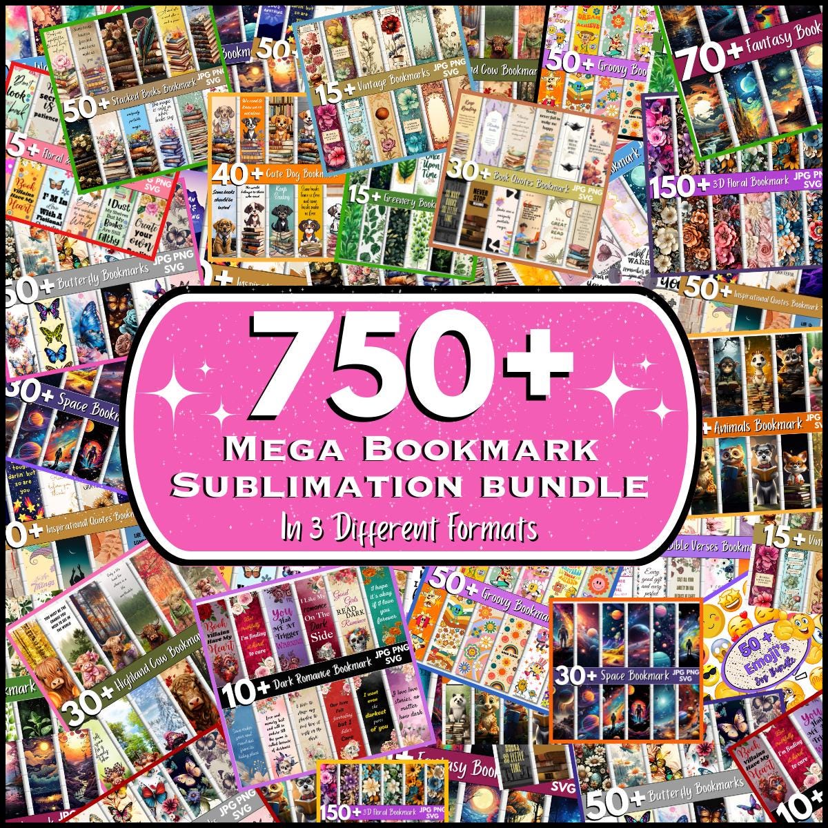 750 + Bookmark Mega Bundle, Bookmark Sublimation Designs, Bookmark Svg, Printable Bookmark, Bookmark PNG, Bookmark Designs, Floral Bookmark