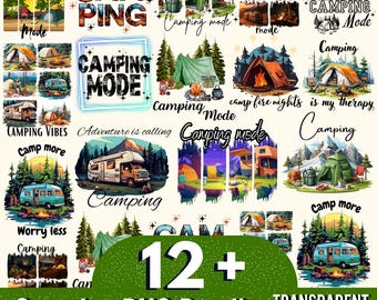 12+ Camping Png Bundle, Camping Crew Png, Nature Adventure Pngs, Tent Silhouette Png, Outdoor Adventure Png, Friends Fires Fun Camping PNG