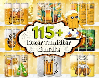 Pacote de imagens PNG para decoração de copos de cerveja, ideal para amantes de cerveja (download digital)