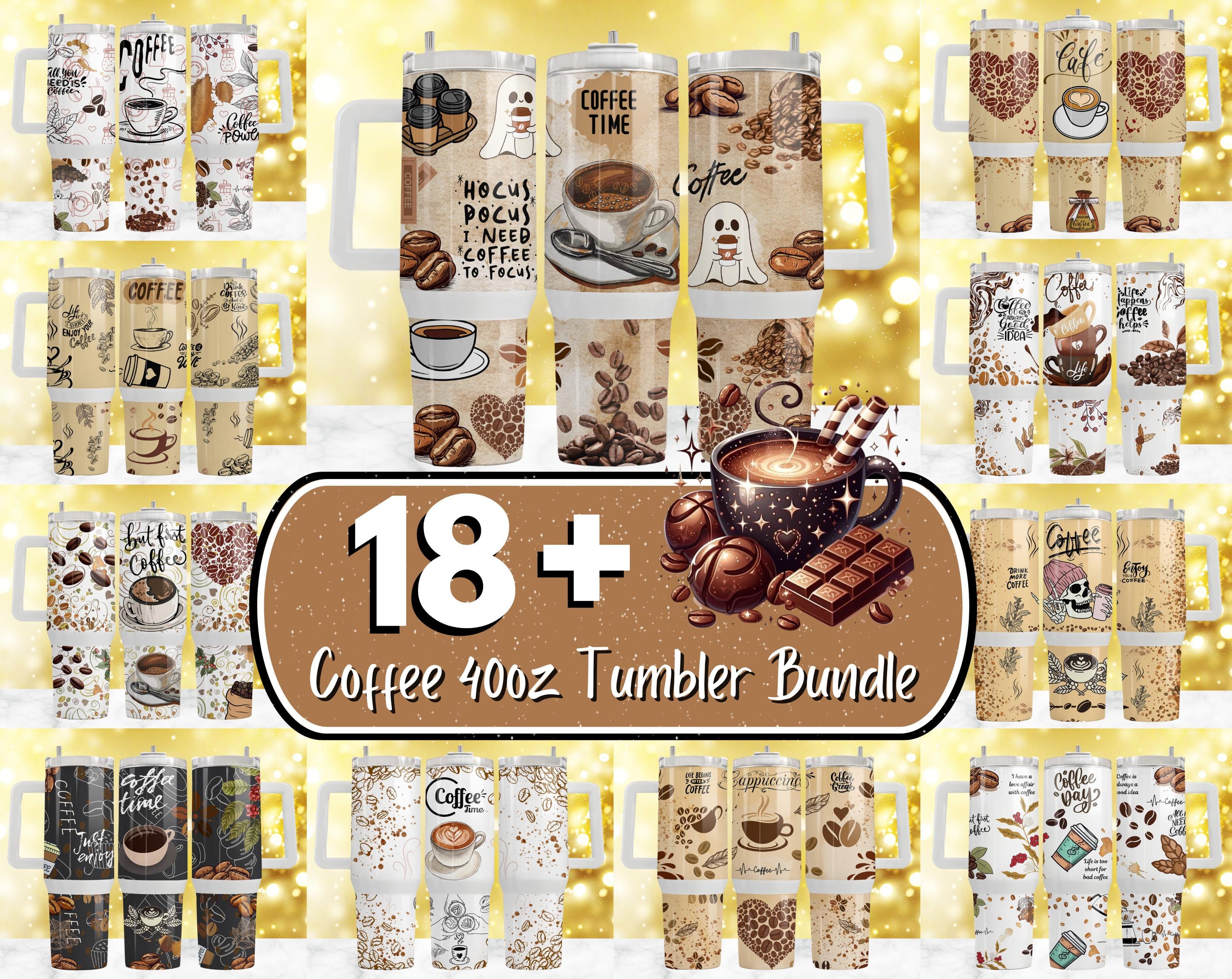 18+ Coffee 40oz Quencher Tumbler Wrap Design, Coffee Bean 40oz Tumbler, Skull 40oz Tumbler, Coffee Sublimation Design, Coffee Lover 40oz Png