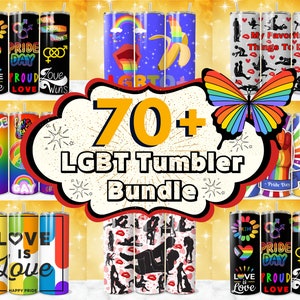 70 + LGBT Tumbler Wrap Designs Bundle, Pride Tumbler Design, 20 oz  LGBT Sublimation, Pride Flag Tumbler, Love is Love Tumbler, LGBTQ+ Png