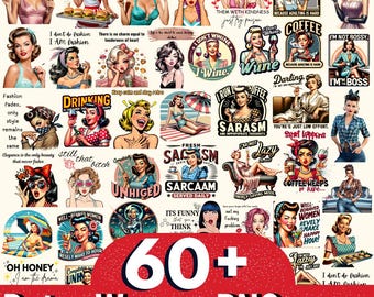 60+ Retro Woman Png Bundle, 1950s Woman Png, Sarcastic Housewife Png, Sassy Mom Png, Retro Women, Pod Crafts Png, Boss Lady Png, Funny Woman
