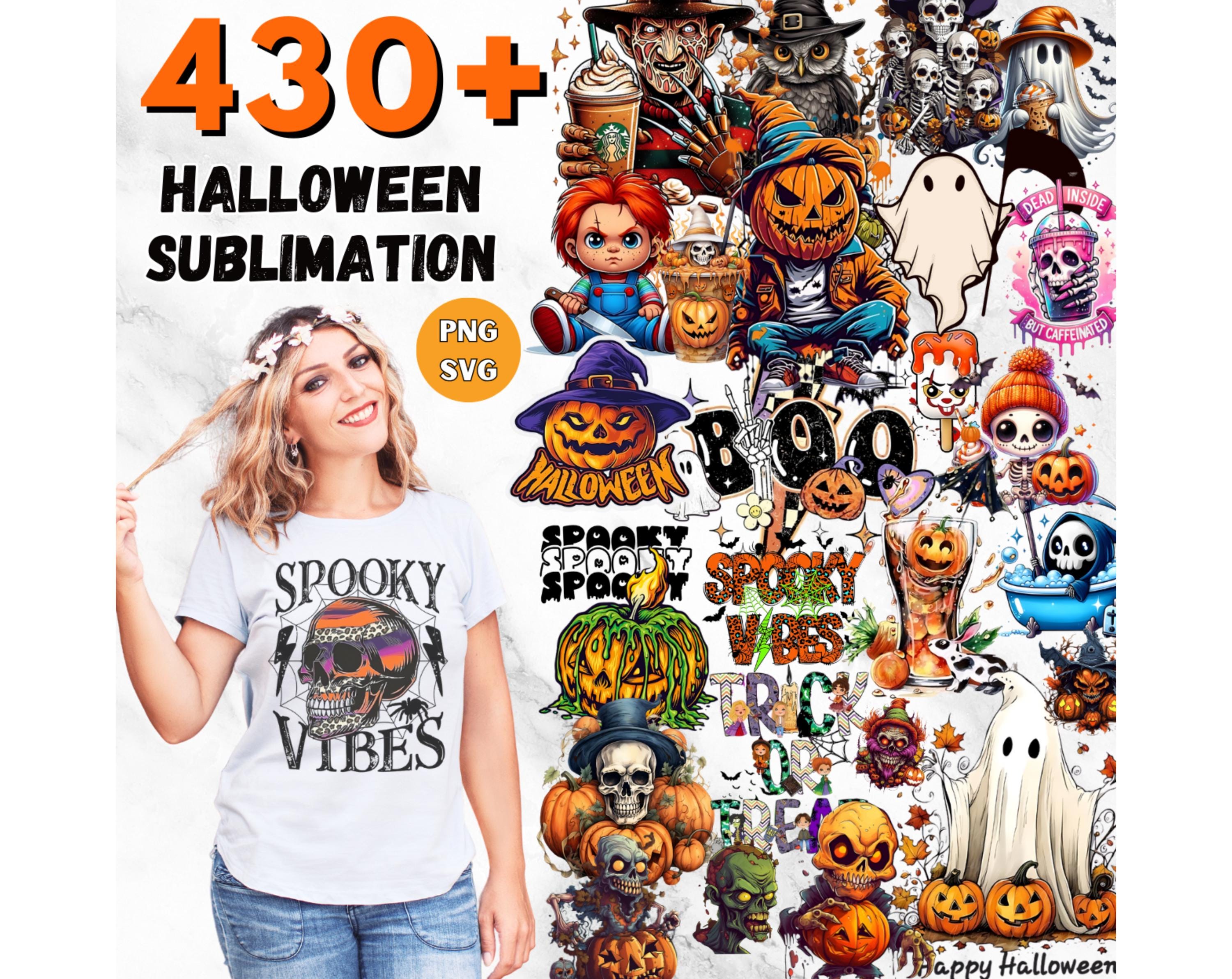 430 + Halloween Png Bundle, Spooky Season Png, Halloween T-shirts Designs, Pumpkin Png, Ghost Png, Horror Png, Halloween Sublimation Designs