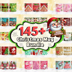 145+ Christmas Mug Wrap, Santa Claus Mug Wrap, Christmas Gnome Mug Wrap, 11oz & 15oz Xmas Mug, Winter Holiday Mug Wrap, Xmas Sublimation PNG