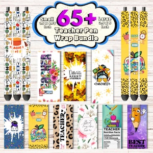 65 + Lehrer-Verpackungs-Design-Bundle, Lehrer-Angebote-Pen-Wrap, bester Lehrer aller Zeiten, professionelle Stiftverpackung, Messy Bun-Stiftverpackung, Stift PNG
