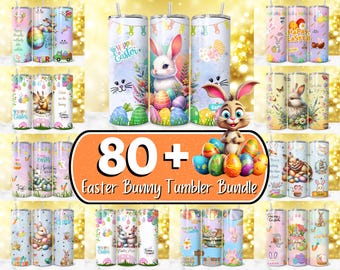 80 + Easter Bunny Tumbler Wrap Designs Bundle, 20oz Funny Easter Bunny Wrap, Cute Easter Sublimation Designs Png, Cute Easter Bunny Tumbler