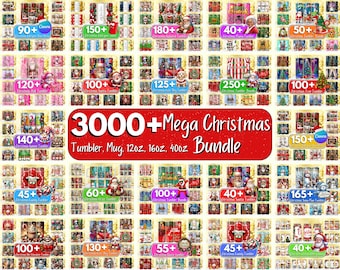 3000+ Weihnachten Tumbler Wrap Designs, Mega Bundle (digitaler Download)