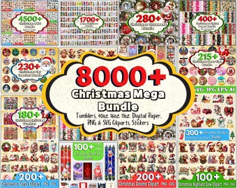 8000 + Mega Christmas Sublimation Bundle, Christmas Ornaments, Christmas Png Bundle, Christmas Tumbler Bundle, Christmas Mug, Christmas Svg