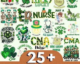 25+ St Patrick's Nurse Png, Irish Day Nurse Png, Nurse Life Png, shamrock png, Lucky Vibes Png, St Patricks Day Shirt Png, Patrick's Day Png
