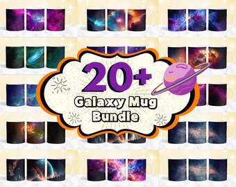 20 + Galaxy Mug Wrap, Space Mug Wrap, Astronaut Mug Wrap, Milky Way Mug Wrap, Stars Coffee Mug Wrap, 11oz & 15oz Galaxy Mug Sublimation PNG
