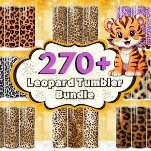270+ Leopard Tumbler Wrap Designs, Cheetah Print Tumbler Wrap, Glitter Leopard Tumbler PNG, 20oz Leopard Sublimation Designs, Leopard Print