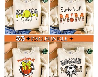 55 + Sport Mom Png Bundle, Softball Mama Png, Trendy Basket Ball Mama Png, Soccer Mom Tshirt Png, Valley Ball Mom Png, Game Day Png Design