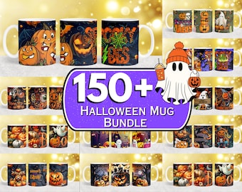150+ Halloween Mug Wrap Bundle, 11oz Spooky Season Halloween Mug, Skull Halloween Mug, Pumpkin Halloween Mug, Ghost Mug, 15oz Horror Mug PNG