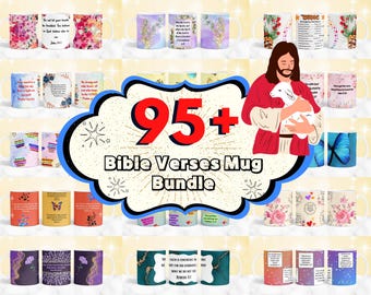 Bible Verse Mug Wrap Designs, Christian Coffee Mug (PNG Digital Download)