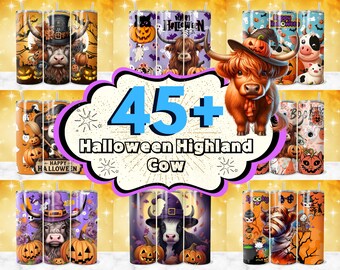 Halloween Highland Cow 20oz Tumbler Wrap Designs Bundle (Digital Download)