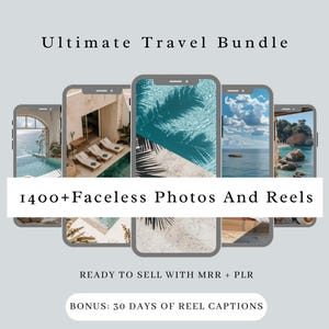 Luxury Travel Reels with MRR | Beach & Travel Video Reels | PLR Travel Clips | Editable Travel Content